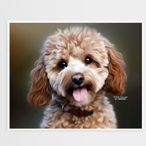 NobleCaptures Other - 16x20 Goldendoodle Puppy Dog Best Friend Watercolor Oil Painting Art Poster